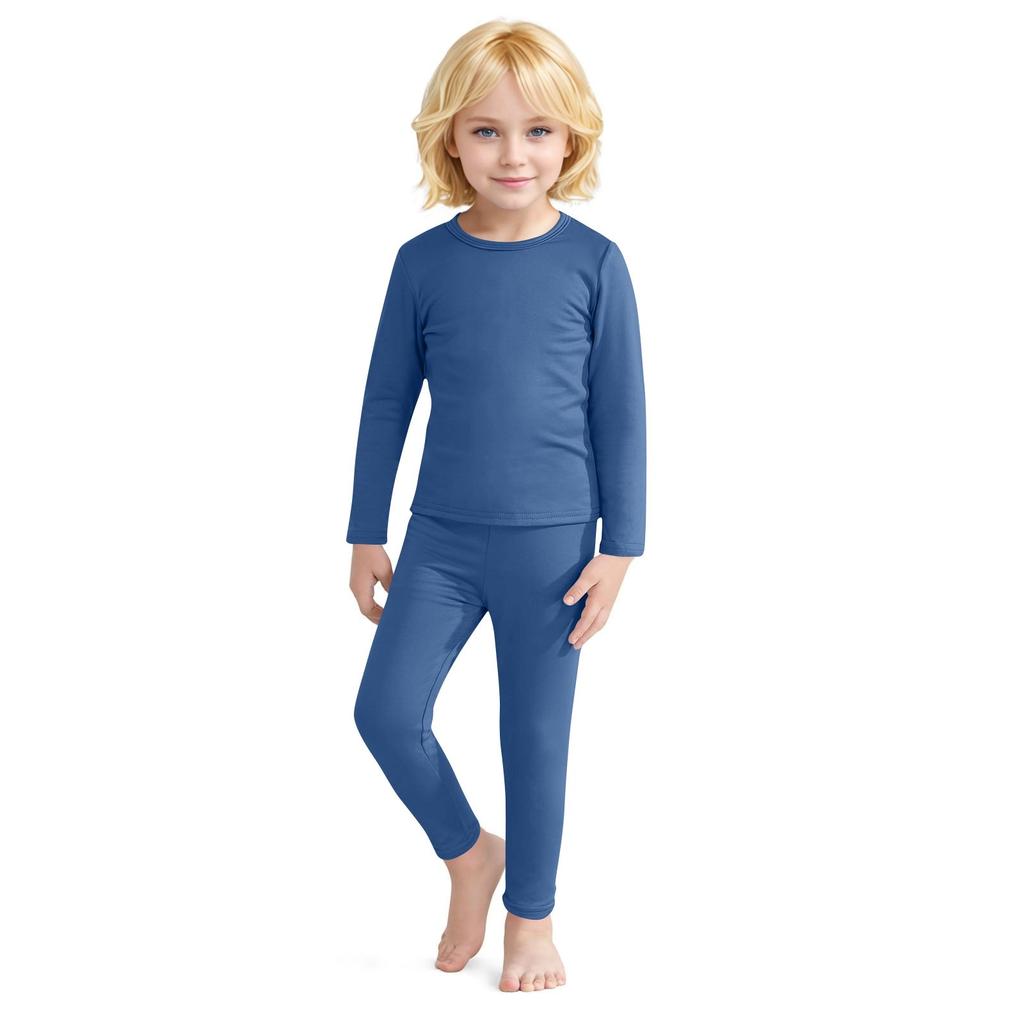 Ensemble deux pièces pour bébé avec chemise en polaire allemande chaude de couleur unie pour enfants