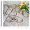 Rattan Childrens Hanger Compact Space-Saving Natural Fiber Hanger for Baby Kids Clothing Dress Skirt Shirt Storage Nursery