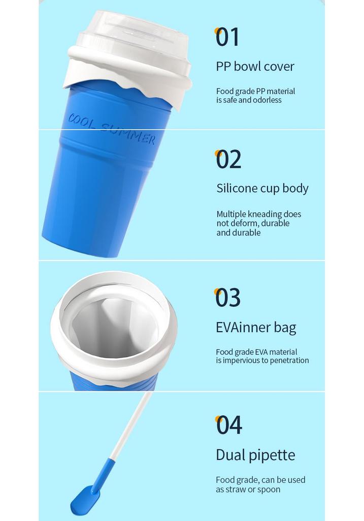Silicone Smoothie Shaker Cup for Quick Homemade Ice Beverages