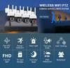 3MP PTZ Wireless Surveillance Kit: 360° Full-Color Night Vision & Two-Way Audio