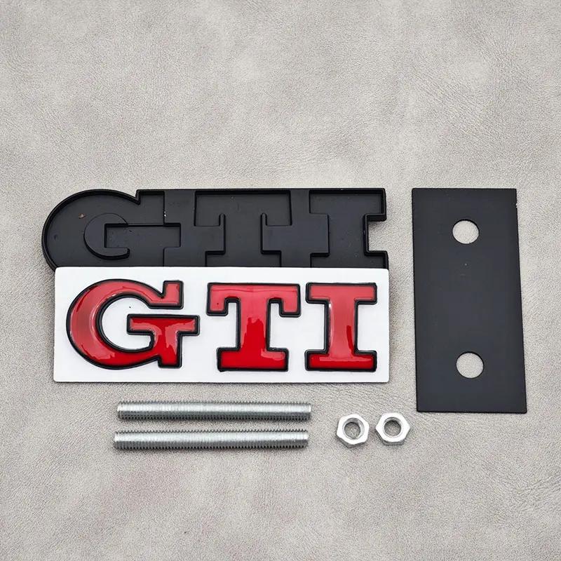 SMZTU1 80% 3D Metal Logo GTI Badge Car Front Grille Emblem Rear Trunk Sticker For Volkswagen VW Golf 4 5 6 7 3 MK2 MK3 MK4 Mk5 Polo Tig
