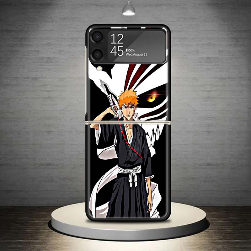 Kurosaki Ichigo Bleach Phone Case For Samsung Galaxy Z Flip 7 6 5 4 3 5G Shockproof Cover Z Flip7 Flip6 ZFlip5 Flip3 Flip4 Luxur