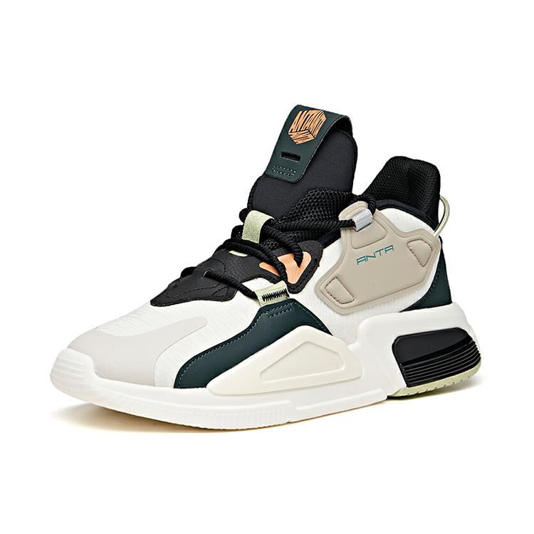 Anta Life Collection Casual Shoes Men's Low Top White/Forest Green/Shade 1 Gray 112048808-2
