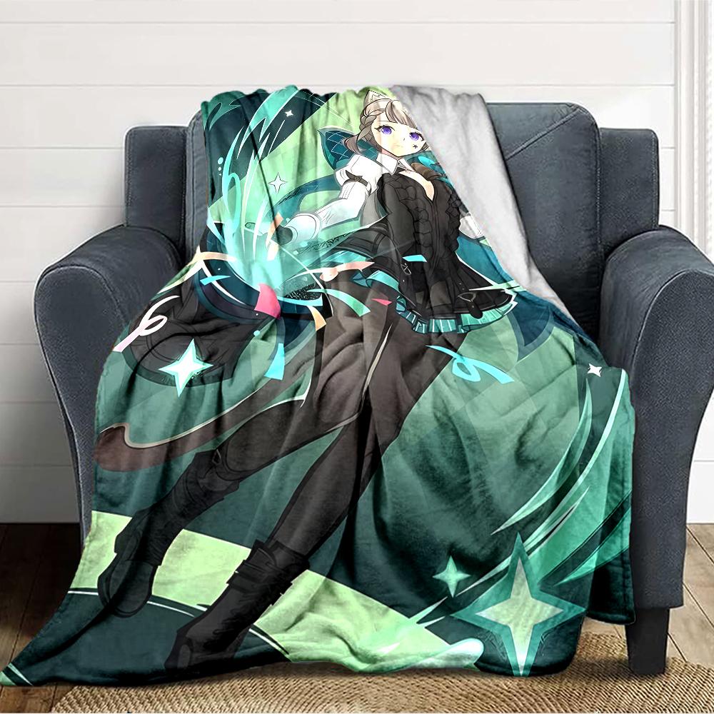 1pc Genshin Impact Lyney Lynette Blanket, Gift, for Men and Women, Soft Blanket, Good for Sofa Bed Couch Travel, Lightweight Flannel Blanket