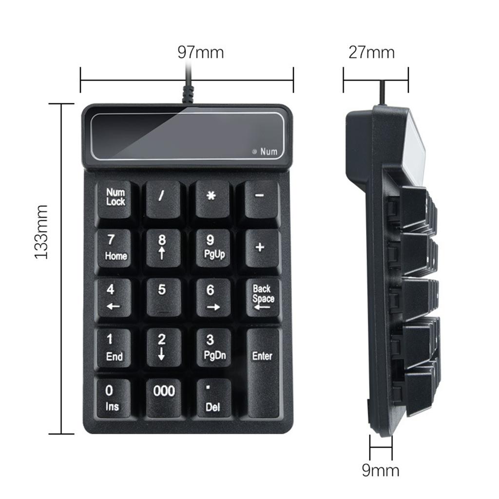 Wired Numeric Keyboard Floating Mechanical Hand Feeling Small Keyboard USB Notebook Computer Financial Cashier Numeric Keyboard