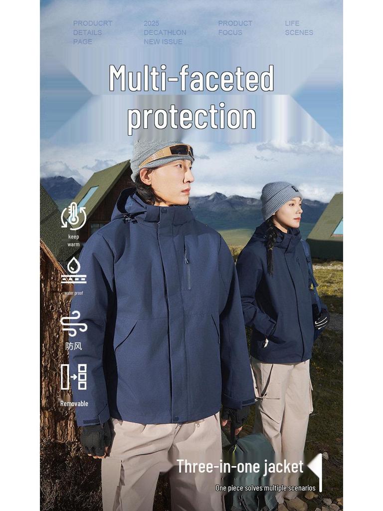 Women's Three-in-One Mountaineering Jacket with Custom Logo - Autumn/Winter Workwear