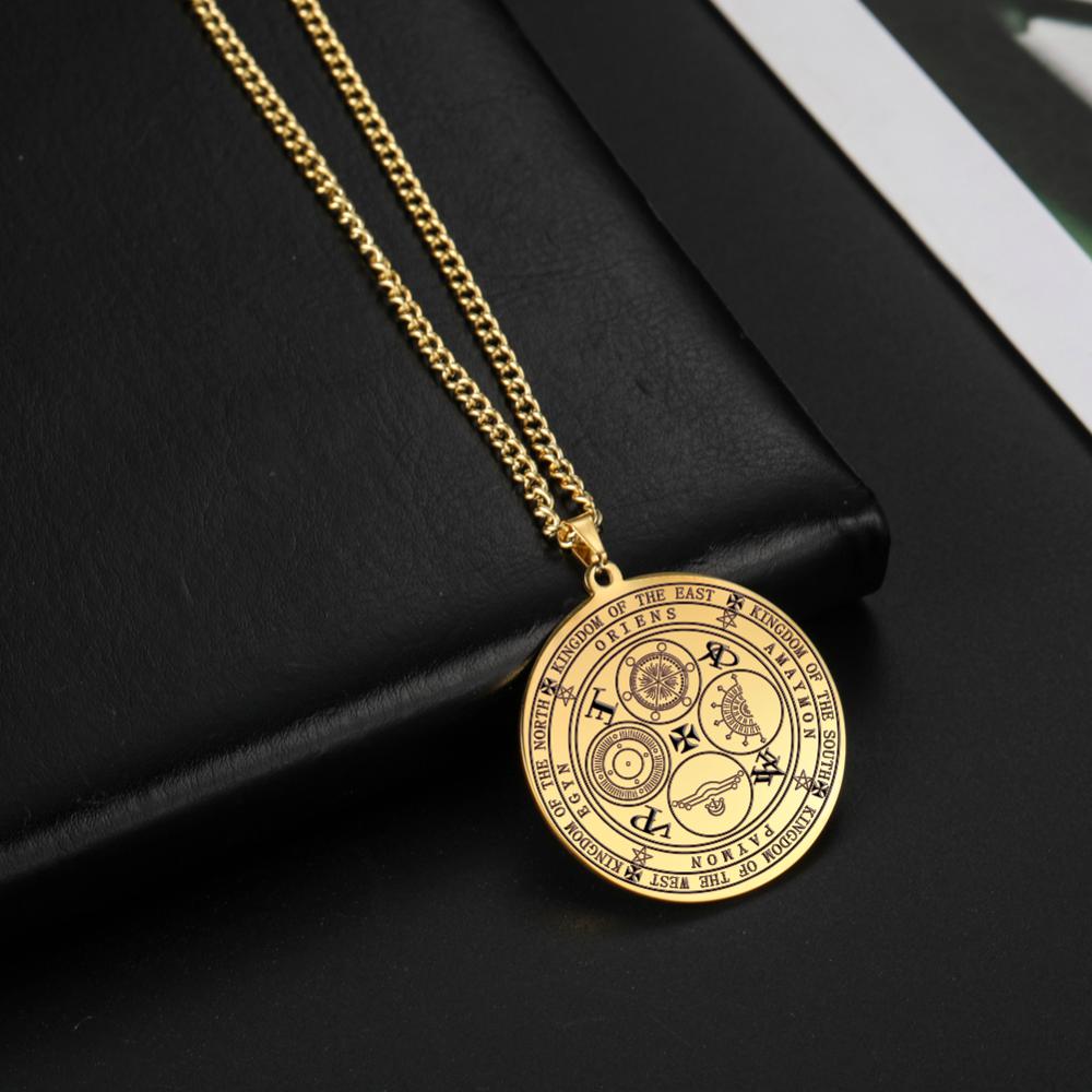 Four Powerful Archangels Amulet Necklace the Seals of The Four Emperors Kingdom of Spirits Rulership Pendant Gift