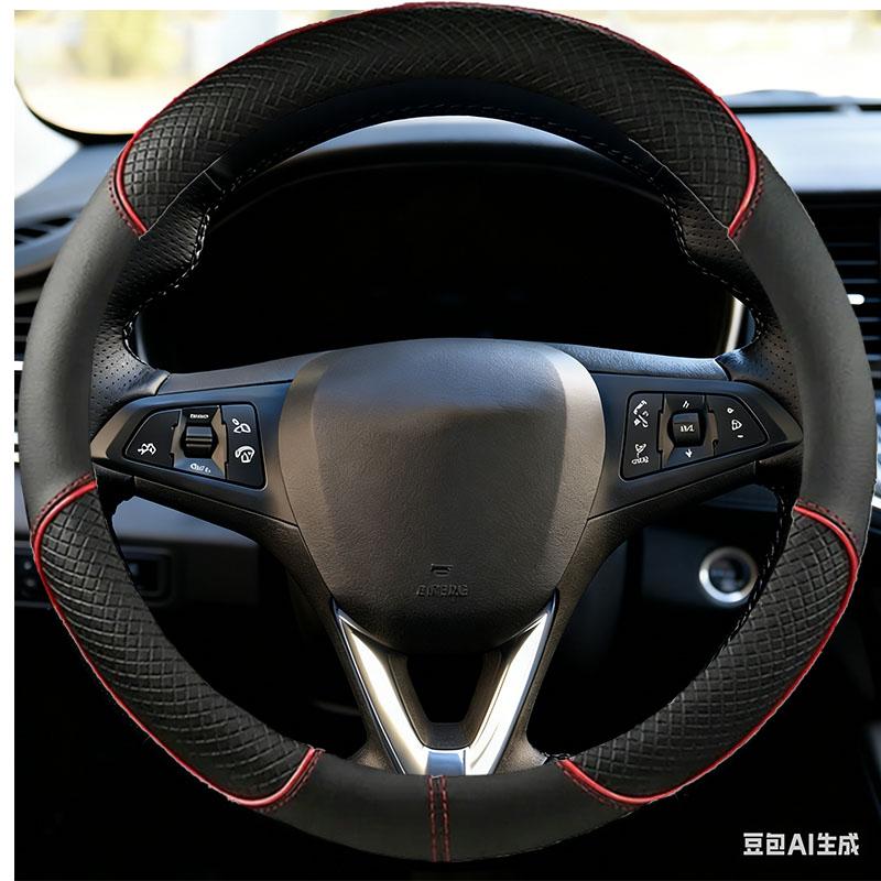 Leather Steering Wrap Car Steering Wheel Cover For Opel Astra (K) Corsa (E) Crossland X Grandland X Ignia Auto
