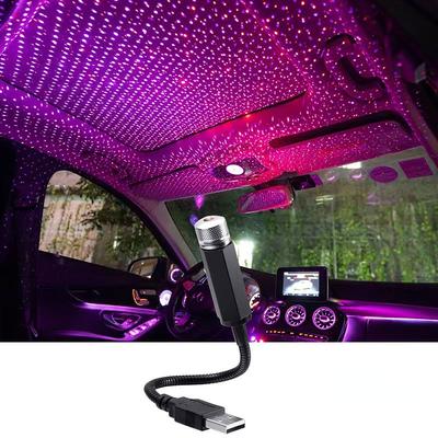 Mini LED Bil Tak Stjärna Nattljus Projektor Atmosfär Galaxy Lampa USB Dekorativ Justerbar för Auto Tak Rum Takdekor
