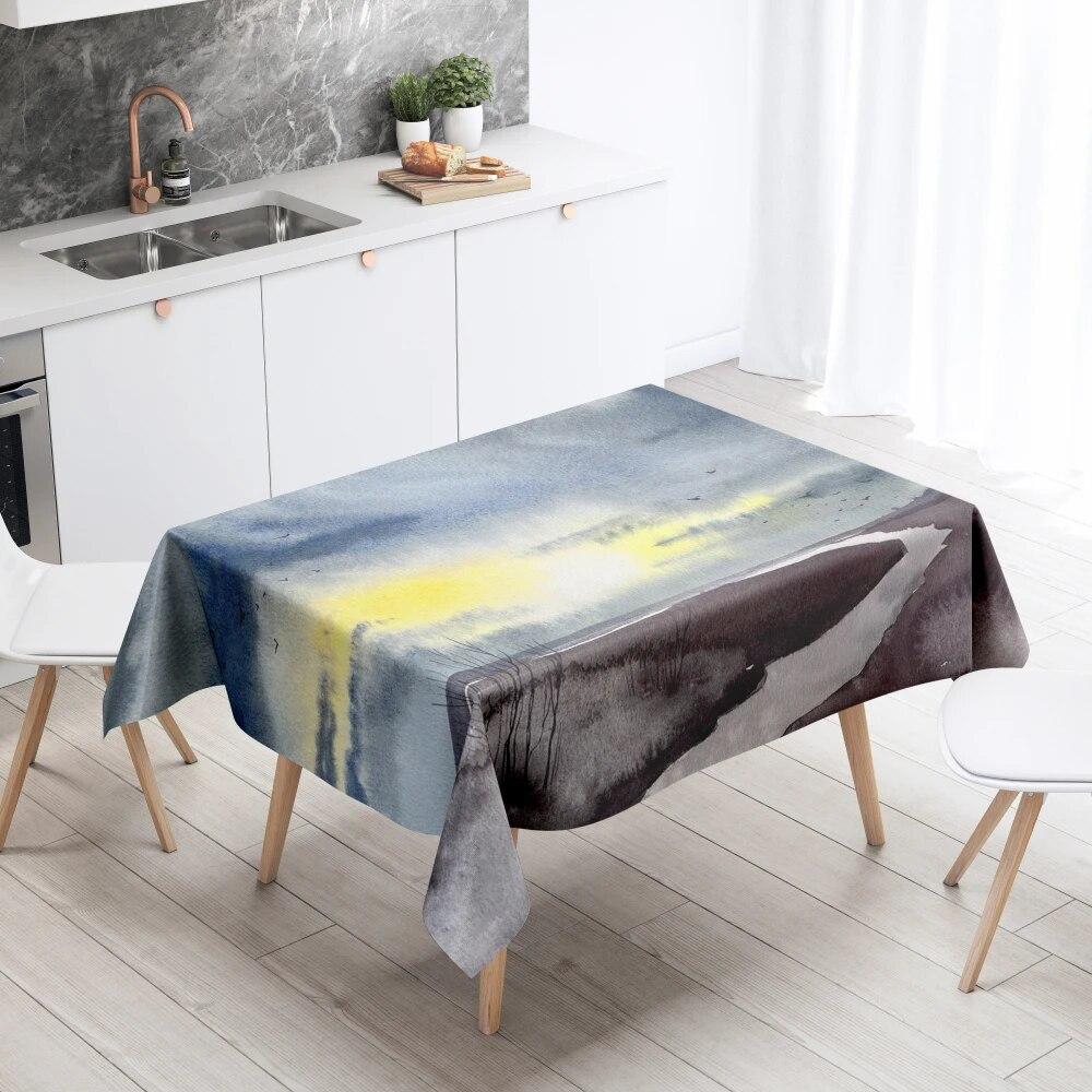 Cloud Feng Tablecloth Home Decoration Anti-fouling Waterproof Dining Table  Rectangular Kitchen Fireplace Countertop