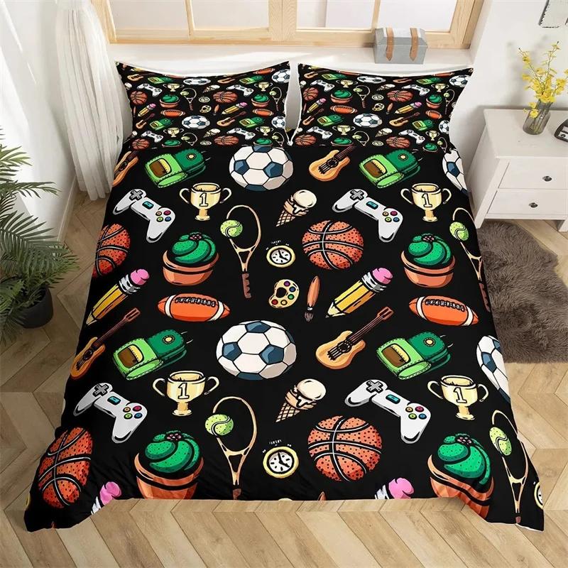 Comforter Tennis Ball Sports Game Themed Bedding Set Twin Size For Kids Teens Adult Tennis Racket Ball Comforter