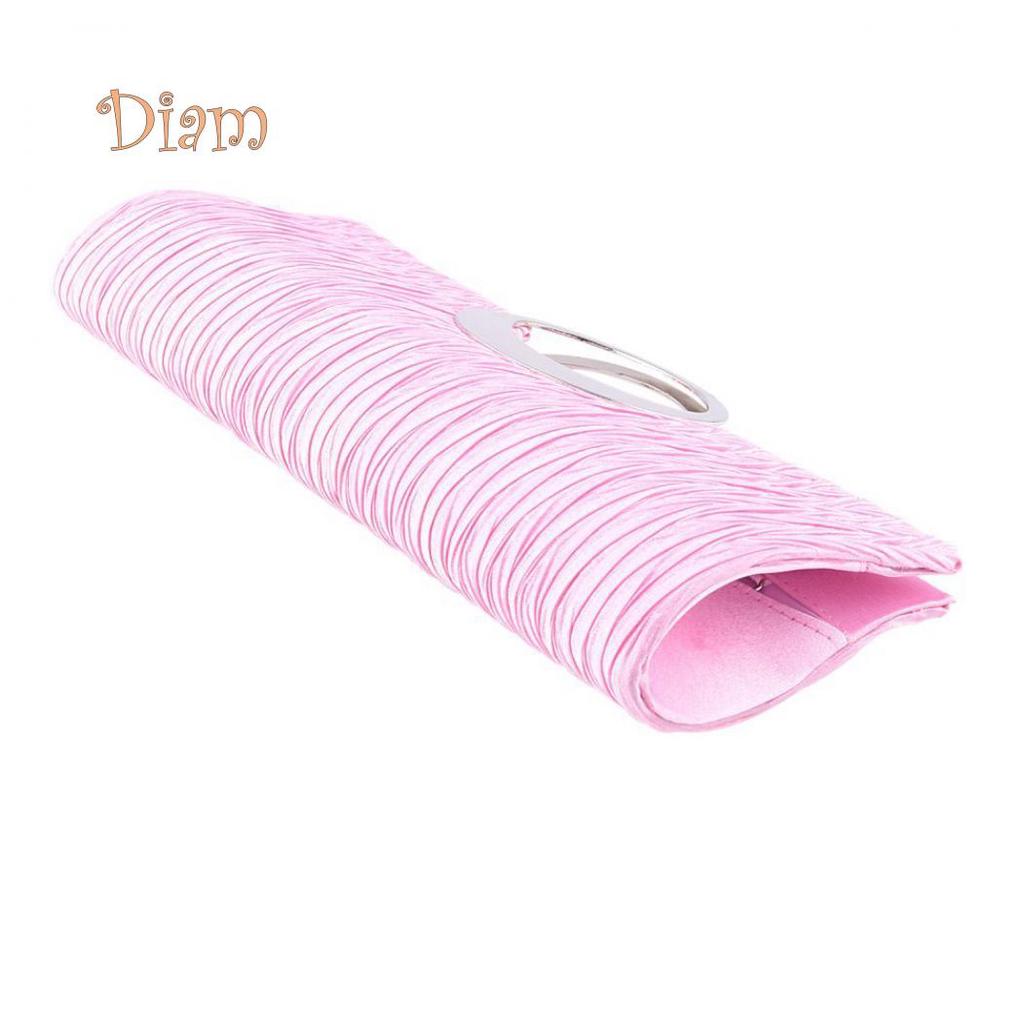 GQ Women Luxury Rhinestone Satin Pleated Evening Bag Party Clutch Purse Handbag