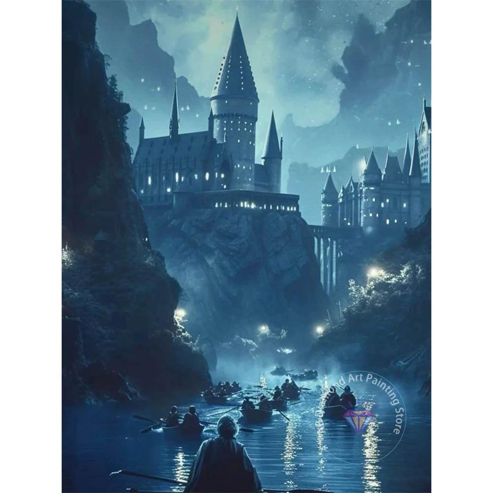 Harry Potter Holwarts Castle Picture Diamond Painting Kit 5D DIY Round Diamond Embroidery Handicraft Home Decor