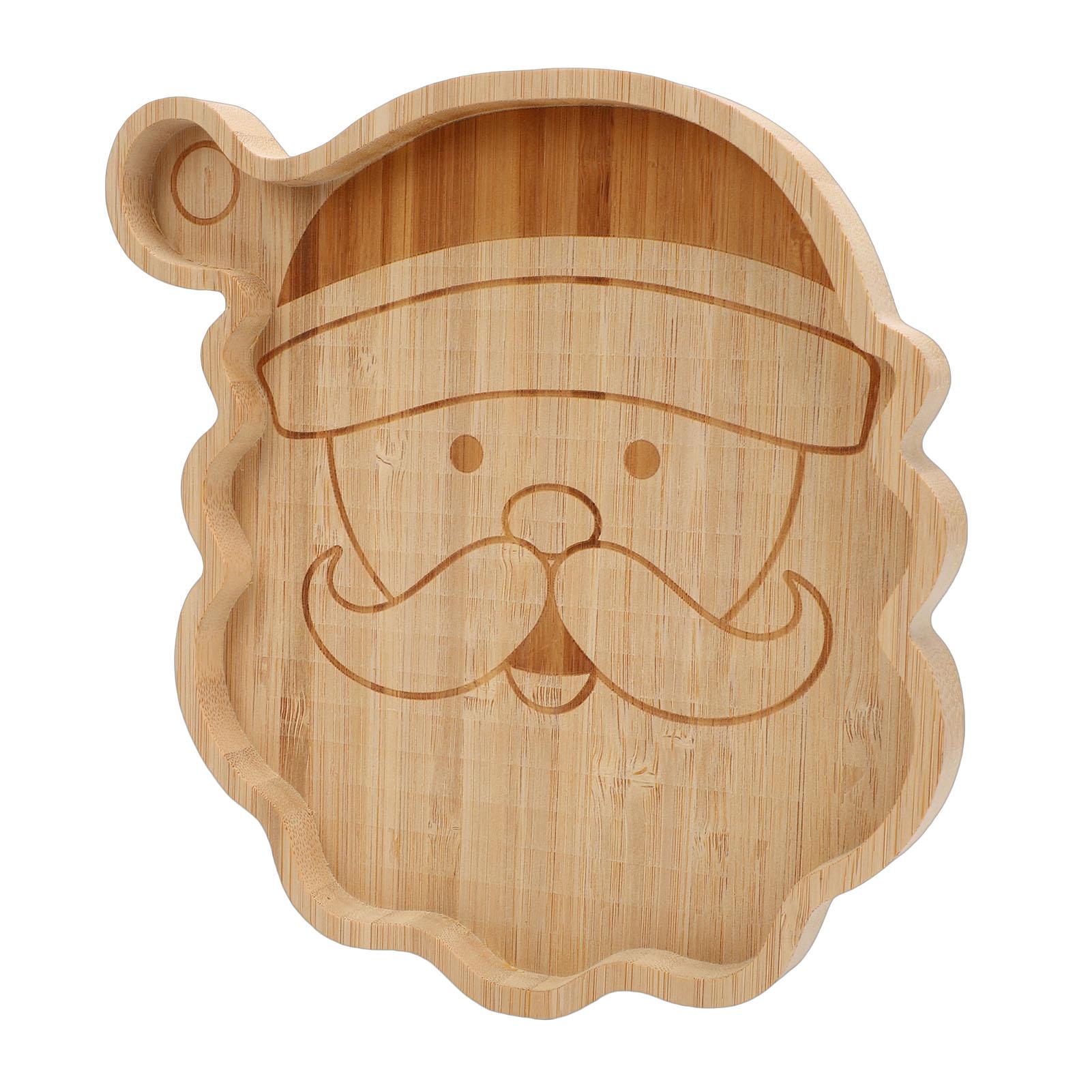 

Santa Serving Tray Wooden Dish Platter for Dessert Sweet Jewelry Storage Holiday Decoration