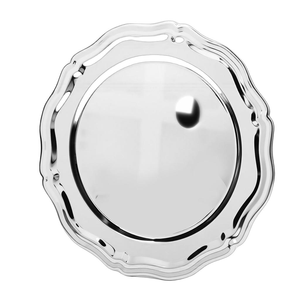 Vassoio da portata in acciaio inossidabile 304 Piatto rotondo Piatto decorativo per dessert Antipasti per Feste Cucina Bagno L