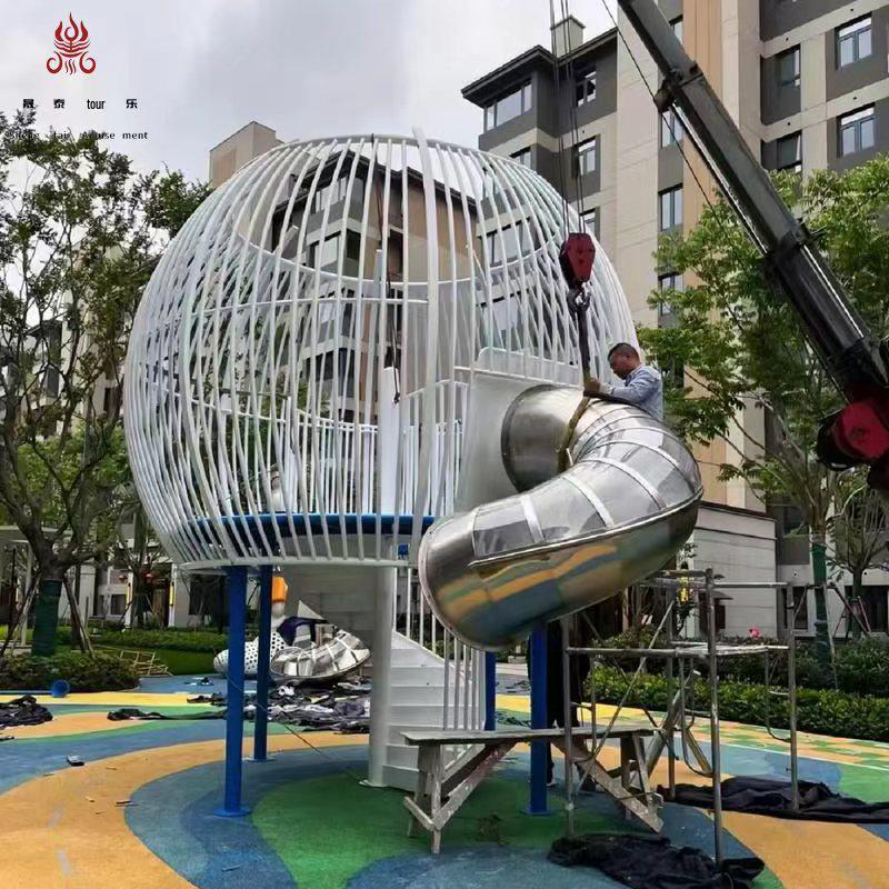 Große Edelstahl-Außenspielplatzrutsche für Kinder und Kindergärten