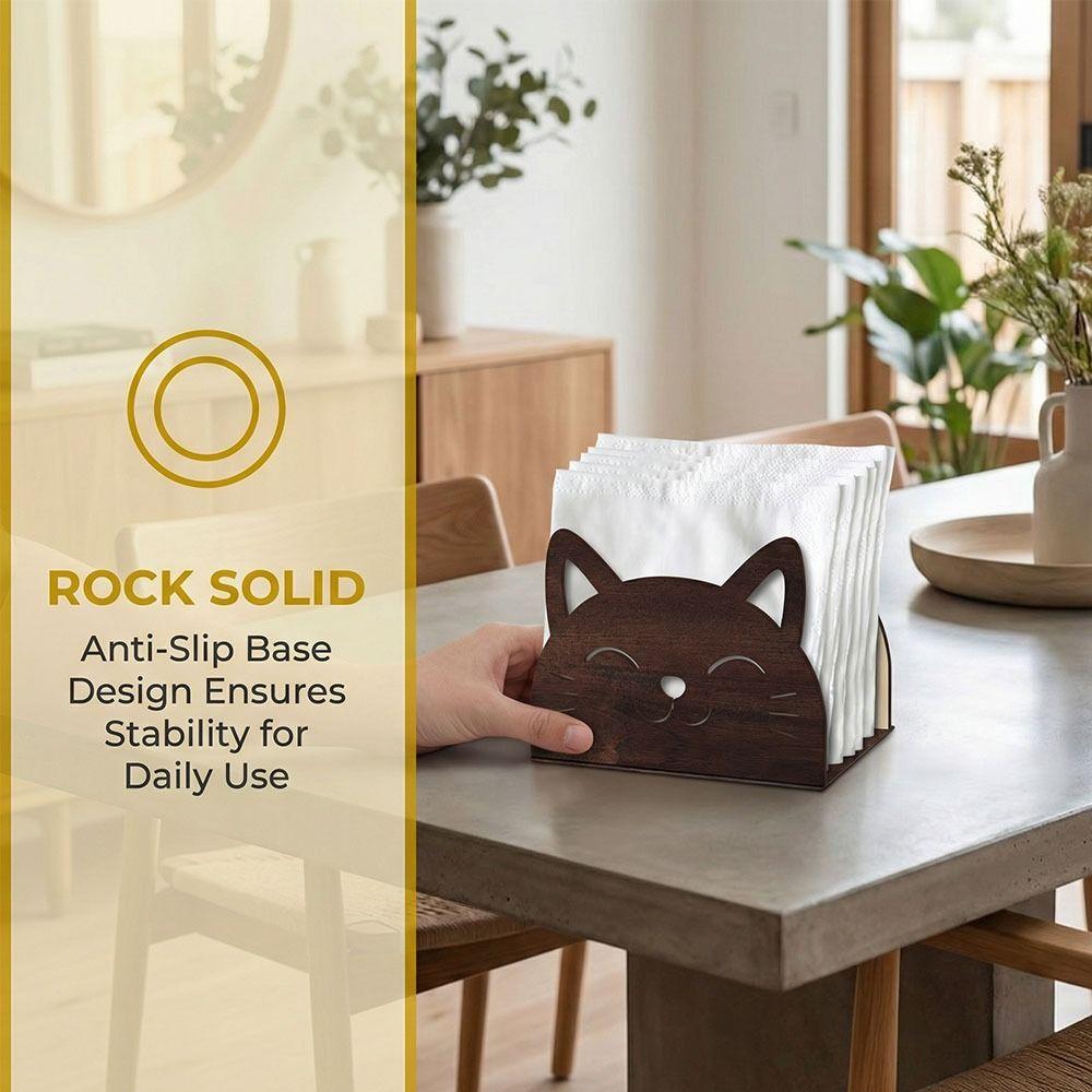 Creative Style Wooden Cat Napkin Holder Wooden Material Wooden Tissue Holder  Cocktail Bar