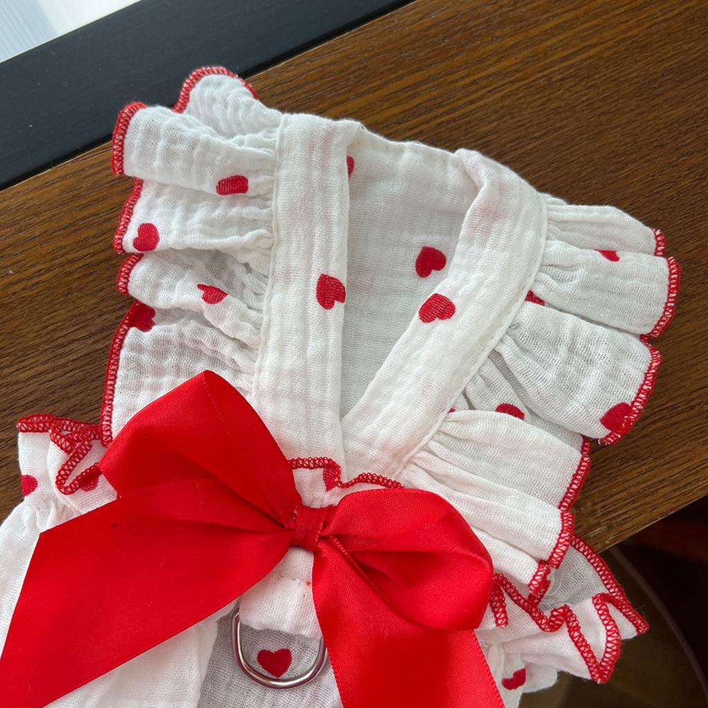 Dog Spring Bowknot Dress T-Shirt Princess Pullover Clothing Apparel Cute Apparel for Spring and Summer