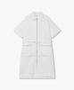 STUDIO TOMBOY Waist String Zip-Up Collared Short Sleeve Dress_White 91F6241785