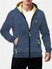 Herbst Neue Herren Freizeit Fleecegefüttert Kapuzen-Reißverschlussjacke Einfarbig Warm Sportbekleidung Herrenmode Oberbekleidung