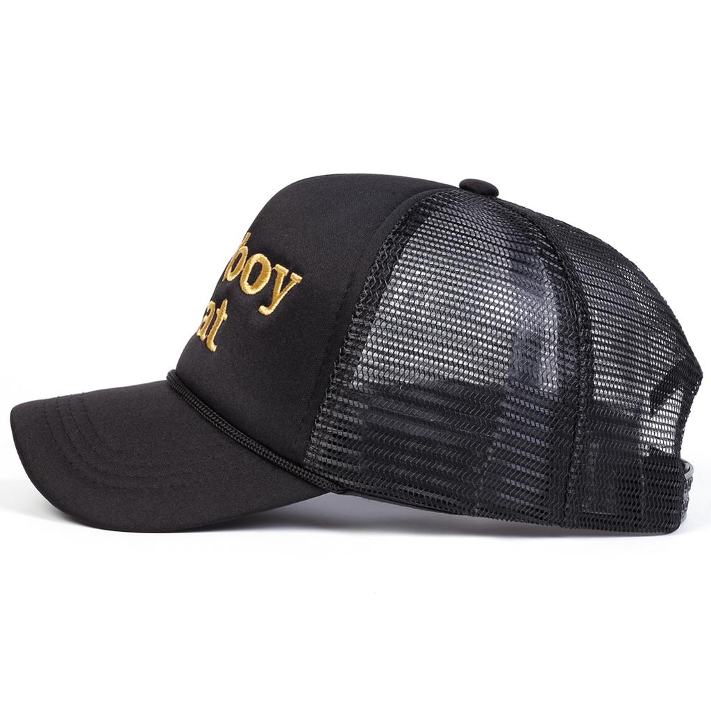 Herren Cowboyhut Buchstabenbestickte Baseballkappe Mesh-Hut Outdoor Verstellbar Sonnenschutz Freizeit Hut Frühling Herbst Reise Tourismus Strandurlaub