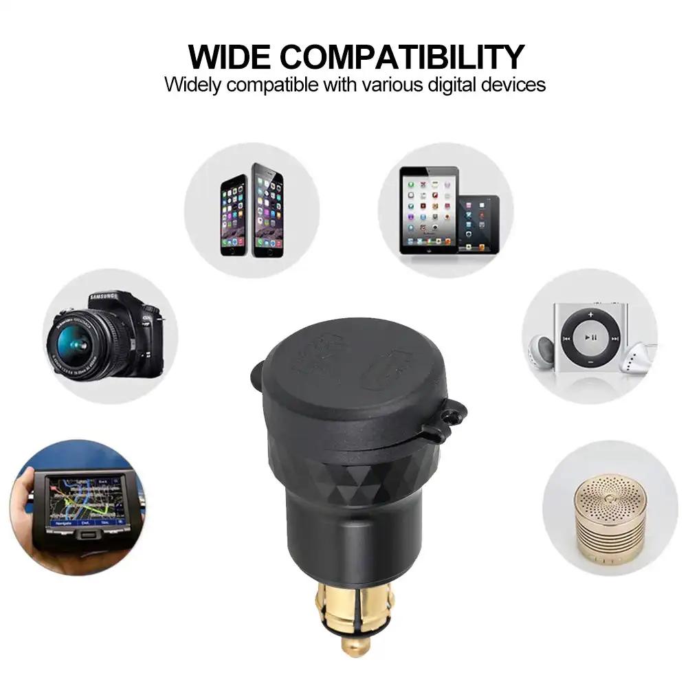 Aluminium USB QC 3.0 Quick Charger PD Dual Adapter Charger Waterproof Socket Motorcycles for DIN Socket/BMW