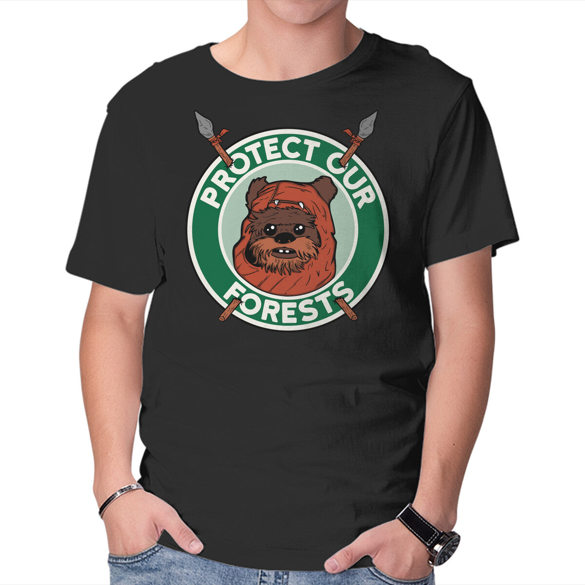 Unisex Crew Neck T-Shirt Protect Our Forests Graphic Short Sleeve Casual Tee XS
