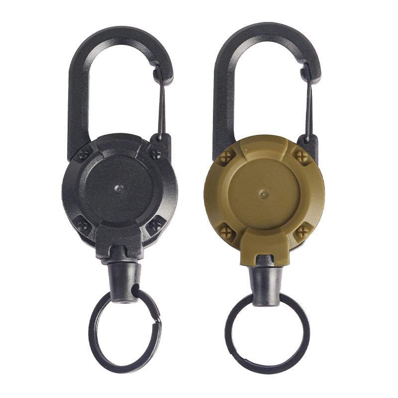2Pcs Retractable Key Chains Anti-theft Metal Easy-to-pull Buckle Rope Elastic Keychain Sporty Retractable Key Ring