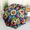 Stained Glass Floral Butterfly Panel - Vibrant Artwork for Home Decor Umbrella, Christmas Gift Y111
