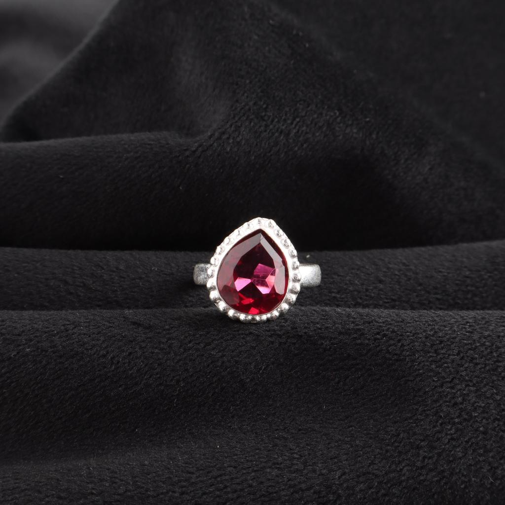 Natural Pink Rubellite Gemstone Handmade 925 Sterling Silver Jewelry Elegant Women's Ring For Gift RR-77-8
