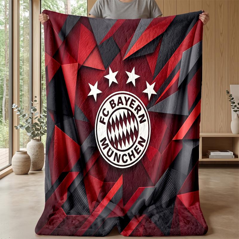 Bayern Munich Theme Blanket Soft Flannel Blanket Plush Throw Blanket Cozy Sofa Bed Blanket for Home Decor
