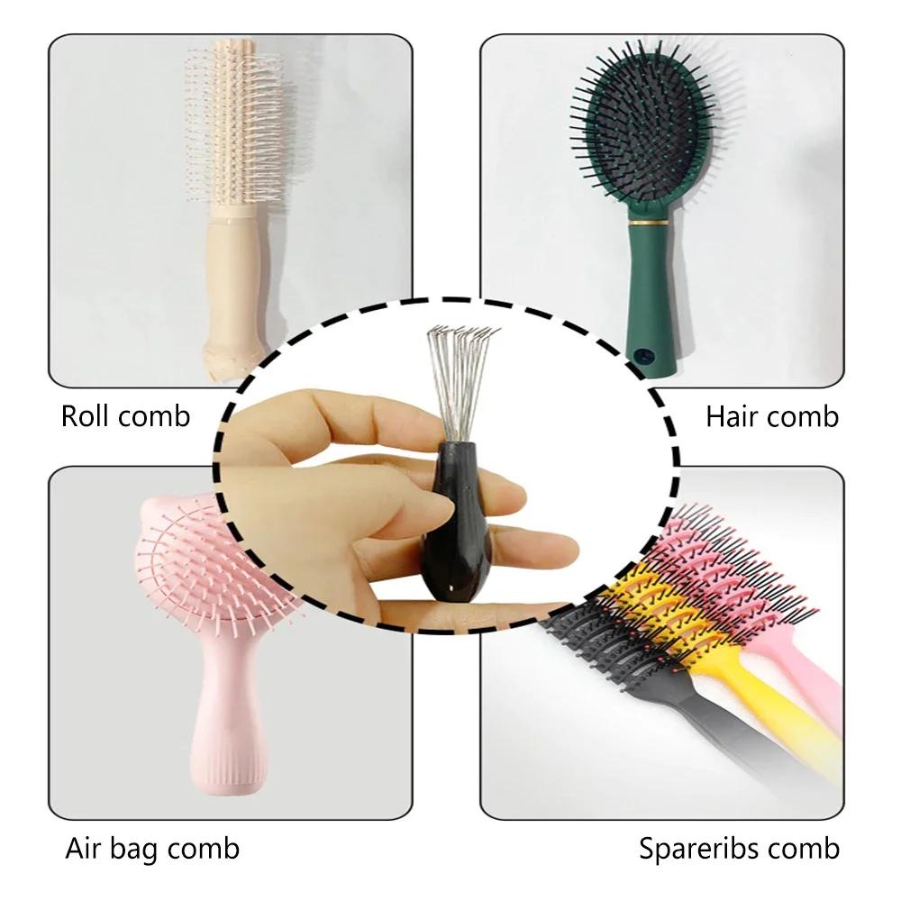 Comb Hair Brush Cleaner Plastic Handle Cleaning Brush Remover Embedded Beauty Tools Cleaning Products Cleaning Supplies