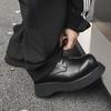 Niche big head derby shoes men's British style round head platform small leather shoes heightening versatile trendy shoes 21244-J