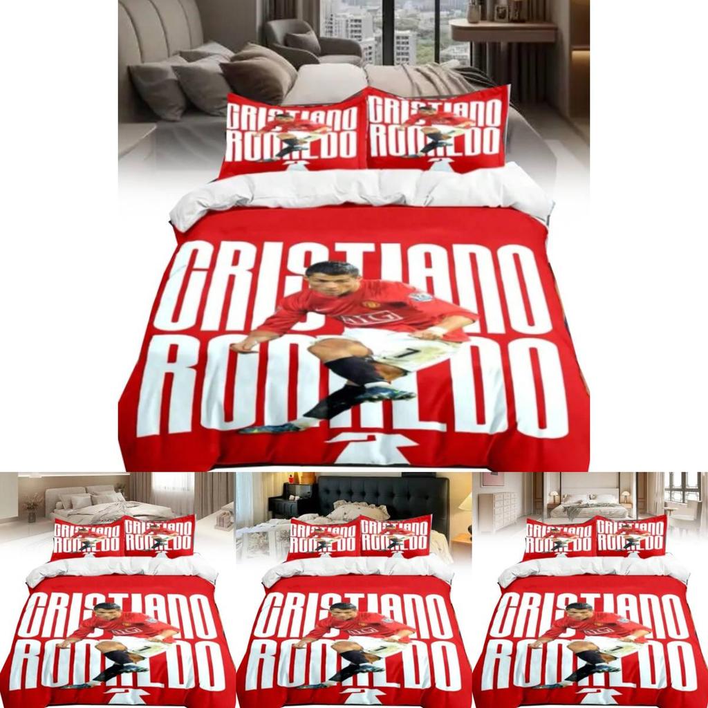 Cristiano Ronaldo Duvet Cover Set With Soft Material For Boys And Girls Room