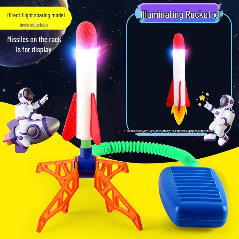 Kids' Pedal-Powered Sky Rocket Launcher Educational Toy