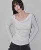 Lense Side Shirring Draped Tee Ivory