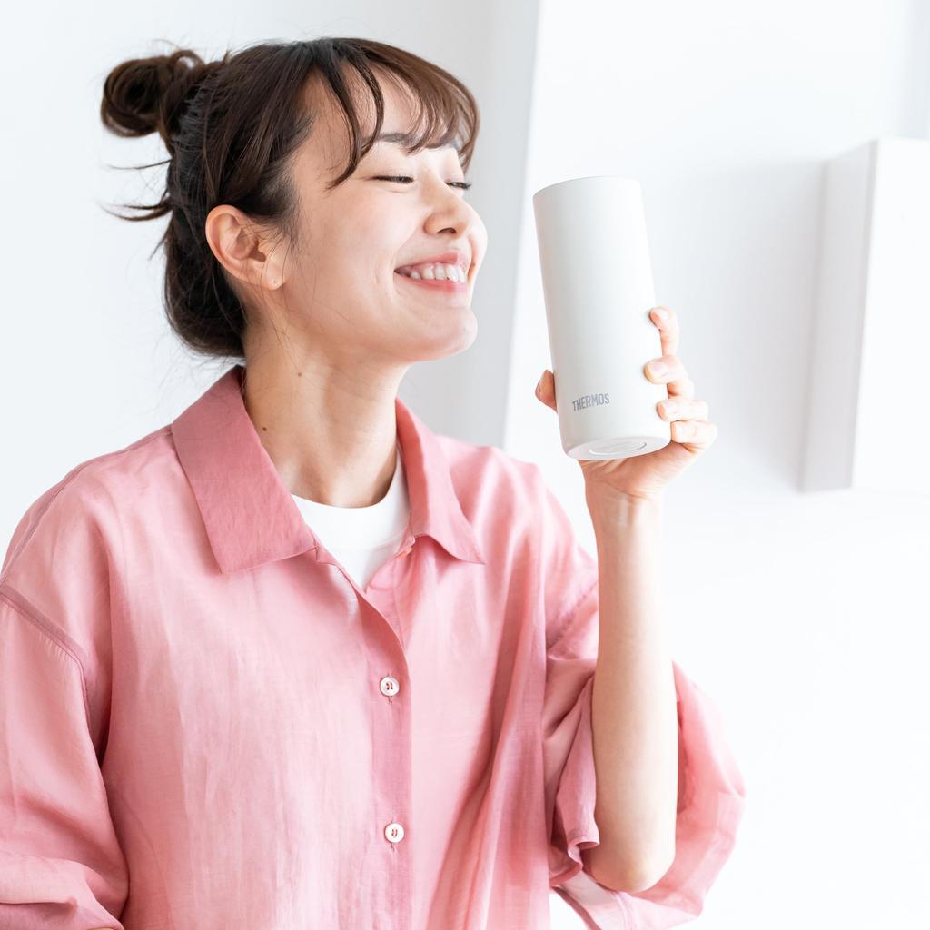 Thermos Vakuumisolierter Becher, 420ml, Stone White, JDW-420C STW [Leichtgewichtsmodell]