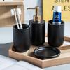 4 Pezzi Dispenser Sapone Bottiglia Detersivo Bagno Porta Spazzolino Tazza Set Scaffale Lozione