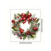 Christmas Festive Toilet Lid Decal With Pine Garland Berries And Baubles Christmas Series Toilet Stickers PVC Self-Adhesive Christmas Wreath Stic