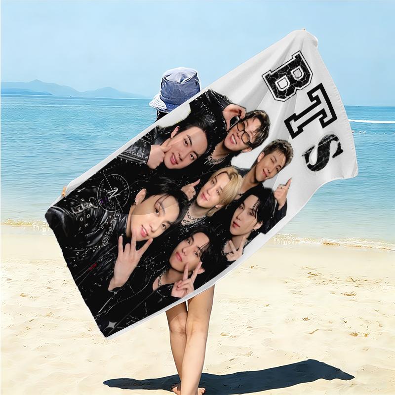 Bts Mitglieder Collage Handtuch Groß Schnelltrocknend Mikrofaser weich S-Quadrat Hosen-s Strandhandtuch für Reise Fitness Baden Camping. 0730s138