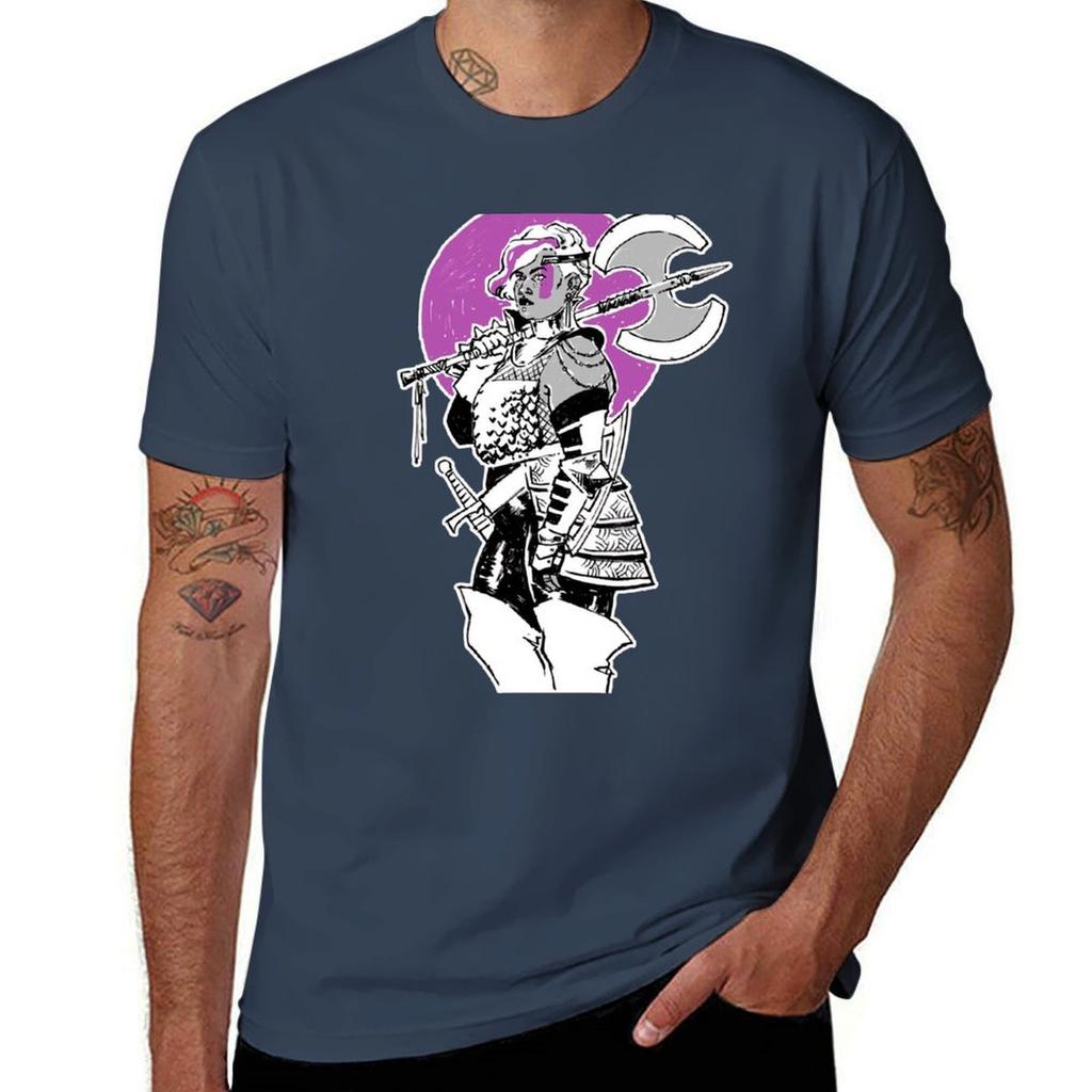 Warrior Queer Fighter Purple Amazon Labrys TShirt Work Utility Short Sleeve Shirt