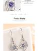 Japanese & Korean Zircon Silver-Plated Fashion Earrings: Elegant Medium-Length Hooks with Heart Details for Women