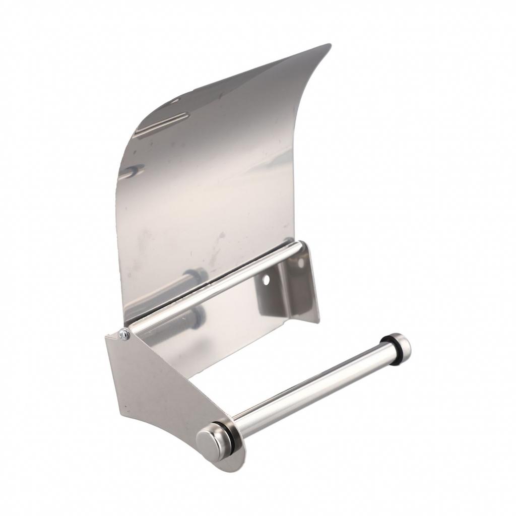 Cloakroom Toilet Wall Mounted Tissue Roll Holder Silver