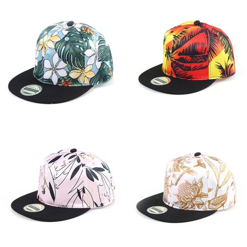 Freedom Outdoors Women's New Hip Hop Flat Brim Baseball Cap Hawaiian Digital Printing Coconut Tree Snapback Hat Summer Outdoor Sunscreen Sport Beach Caps