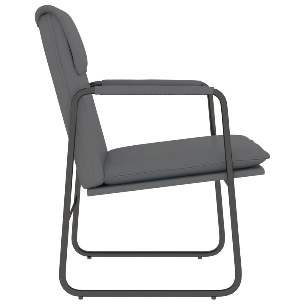 Lounge Chair Gray 55 x 64 x 80 cm Faux Leather