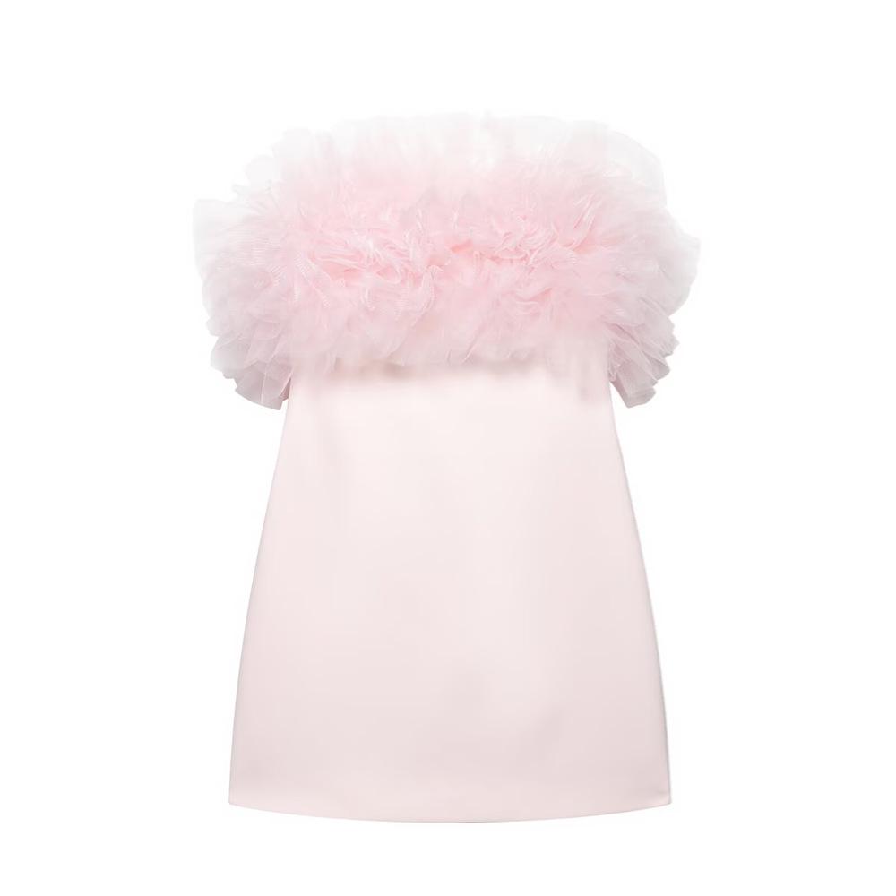 

2025 Spring/Summer Women s Silk Off-Shoulder Dress - Fresh & Sweet Style Extra Small розовый