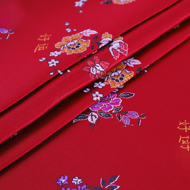 100*90cm Rayon Brocade Fabric For Sew Chinese Red Tang Suit Cheongsam Sheet Dress Costume Silk Like Damask Jacquard Satin Fabric