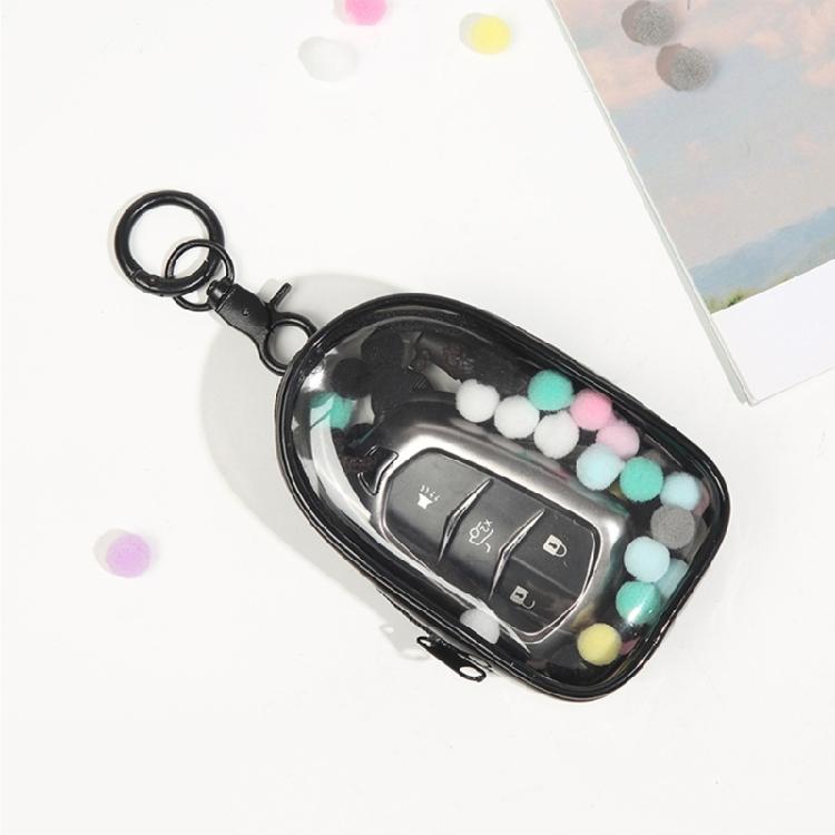 Clear PVC Miniature Doll Storage Bag Transparent Figure Display Bag with Keyring For Travel And Shopping Trips