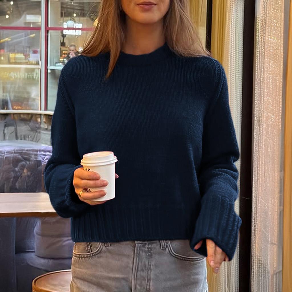 Casual and Versatile Long-sleeved Woolen T-shirt and Sweater for Women 2025 Autumn and Winter