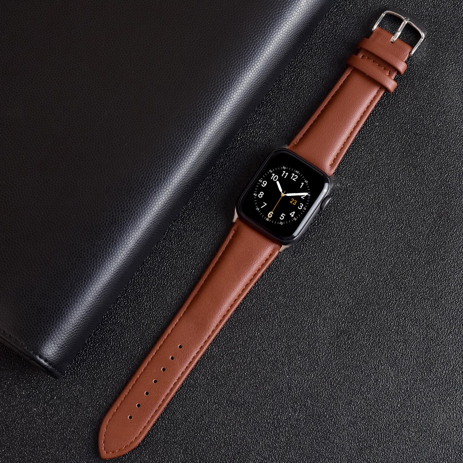 

Bracelet Belt Leather Band for Apple Watch Series 10 42mm 46MM 44MM 40MM 41MM 45MM 49mm Strap for iWatch 10 9 8 7 6 SE 5 4 Wristband 38mm 40mm 41MM коричневий